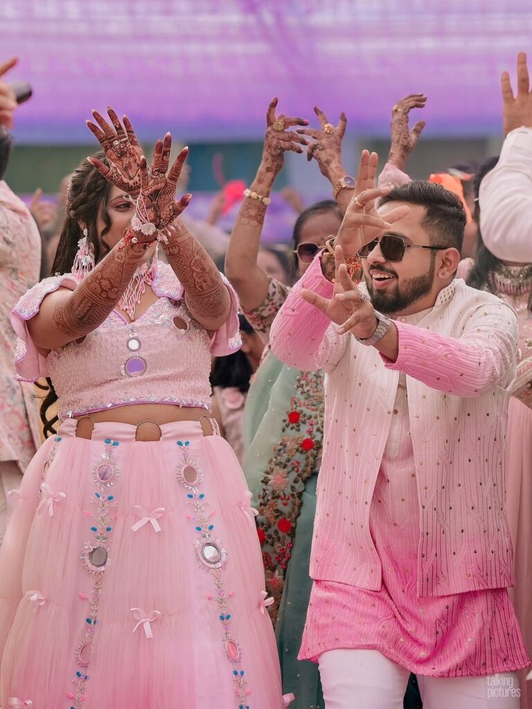 A celebration as vibrant as their love. 💗💜✨For Ankit Pooja the Marwari Haldi ceremony was 1